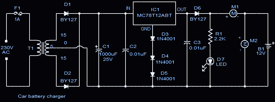 Схема зарядного устройства на MC78T12ABT